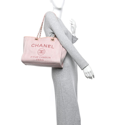 Chanel Mixed Fibers Calfskin Small Deauville Tote Rose Pink 2 of 12