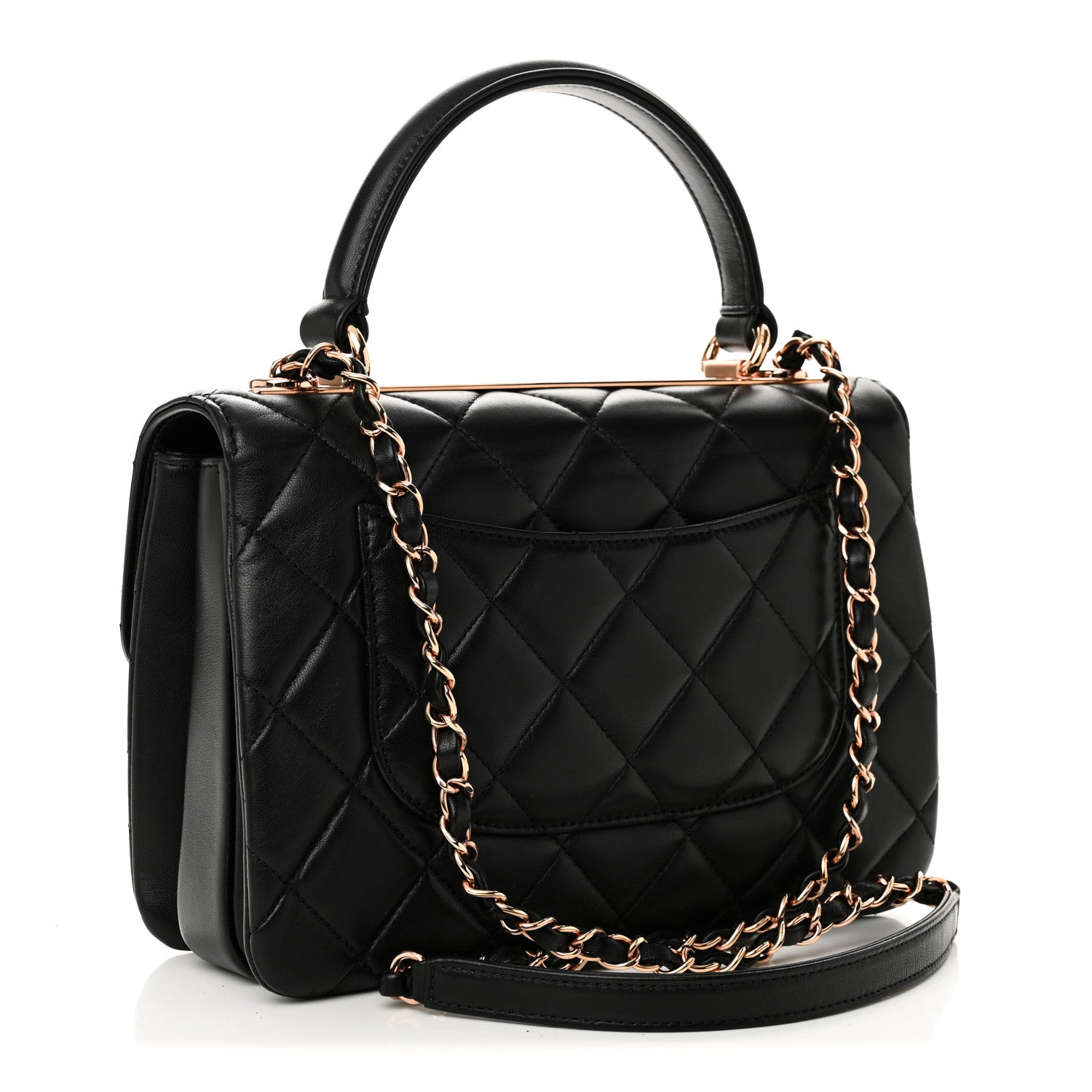Chanel Lambskin Quilted Small Trendy CC Dual Handle Flap Bag Black 3 of 11