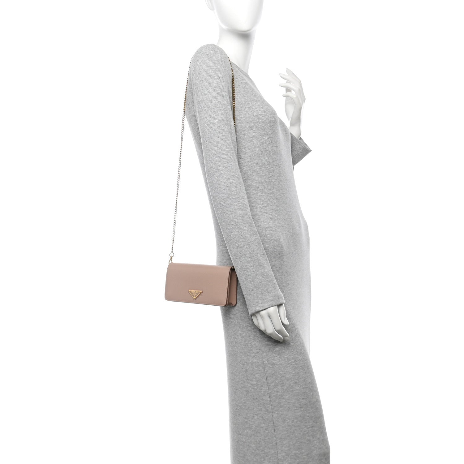 Prada Vitello Move Triangle Logo Miniborse Cipria 2 of 11