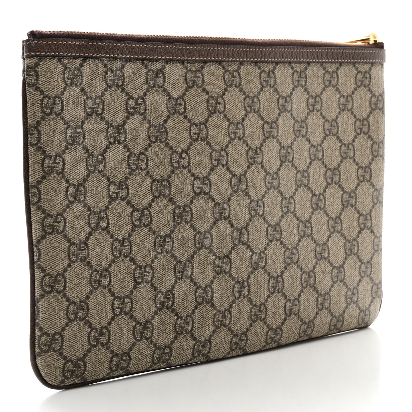 GG Supreme Monogram Large Ophidia Pouch Clutch Brown