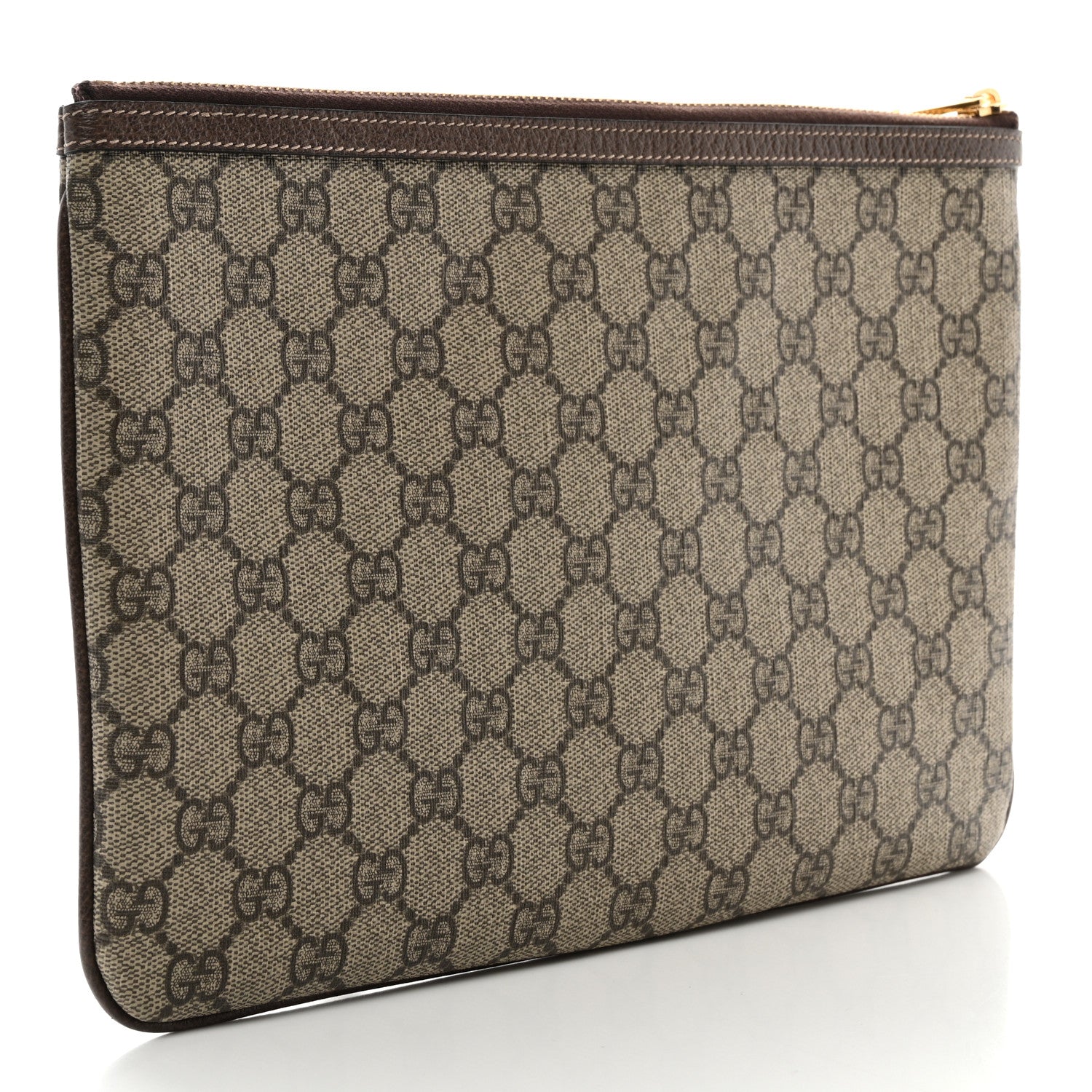 Gucci GG Supreme Monogram Large Ophidia Pouch Clutch Brown 3 of 7
