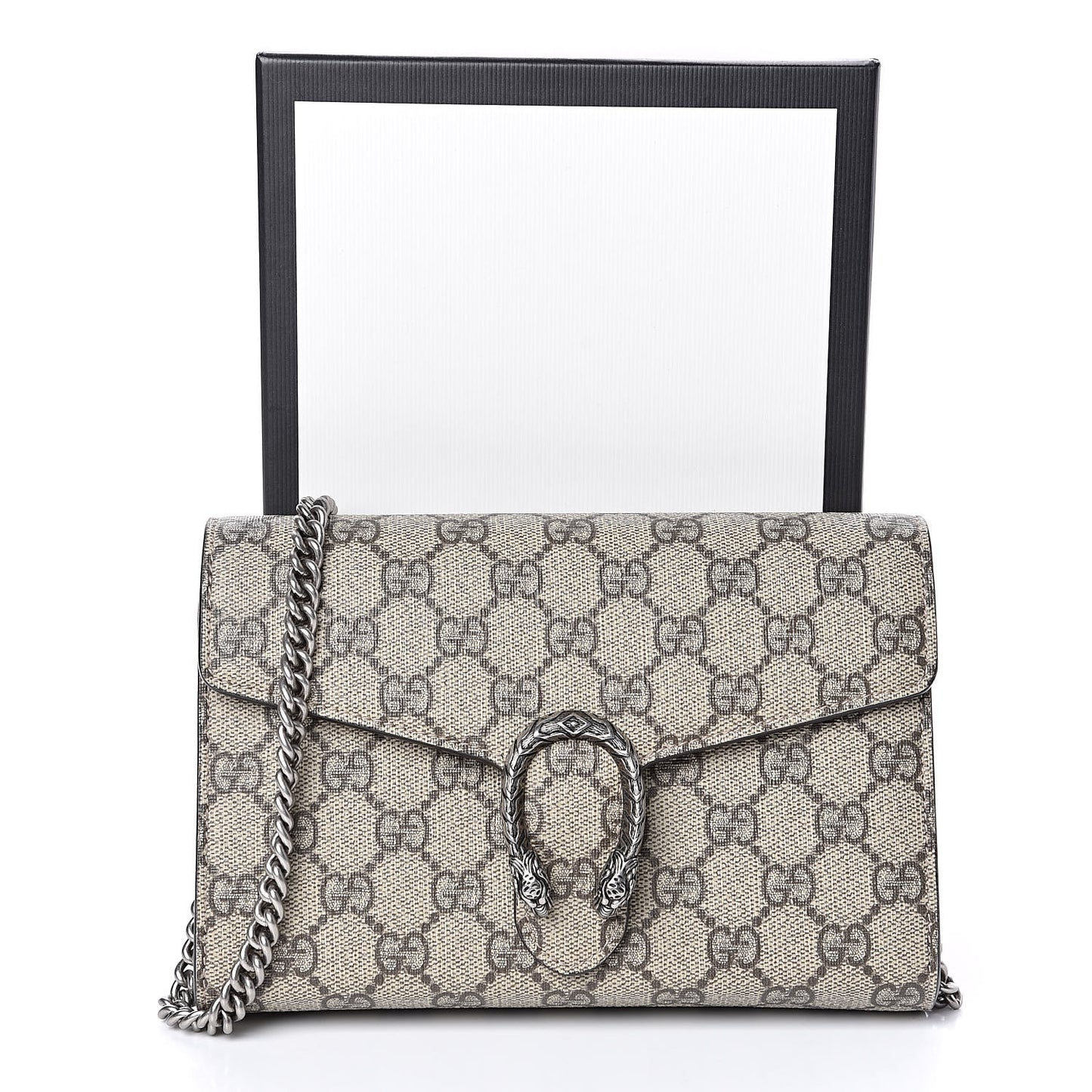 GG Supreme Monogram Mini Dionysus Chain Wallet Beige Taupe