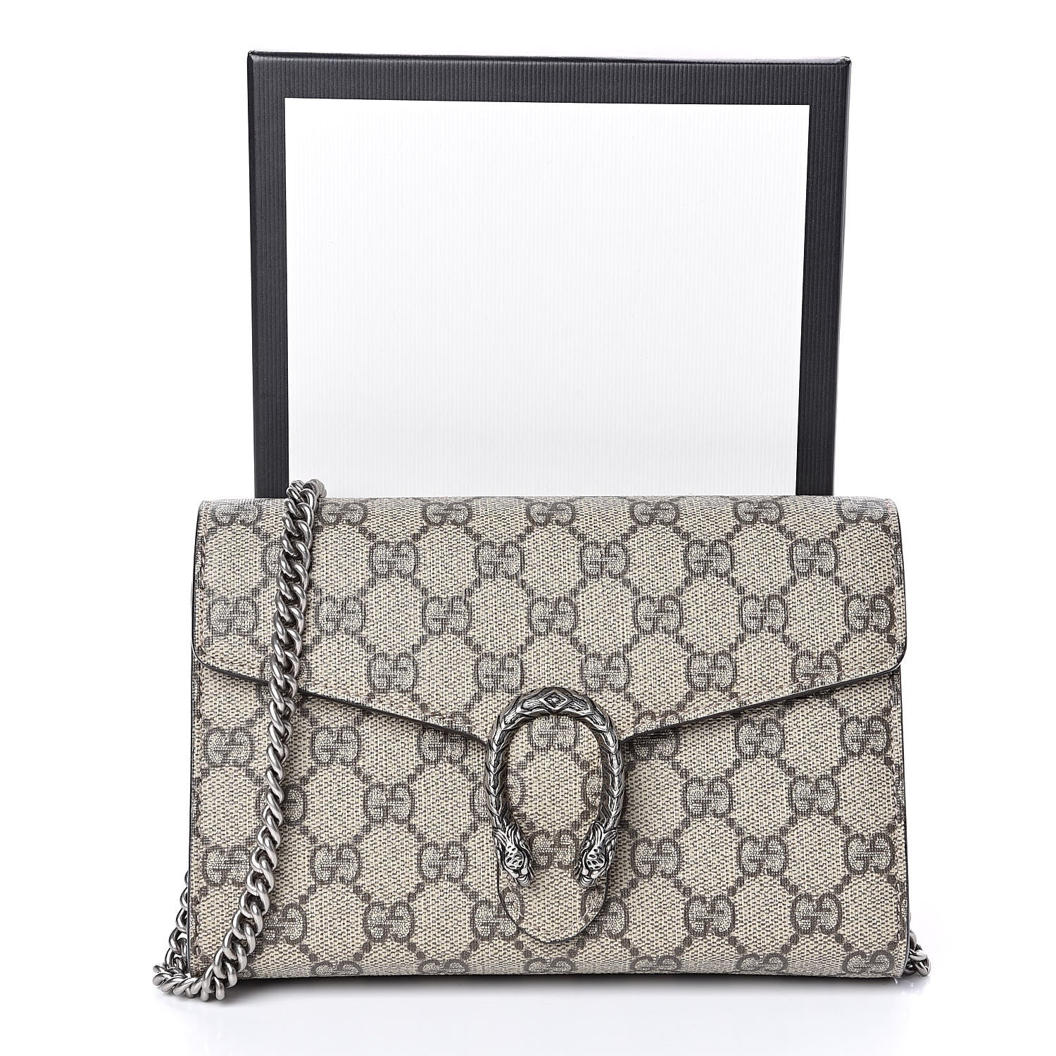 Gucci GG Supreme Monogram Mini Dionysus Chain Wallet Beige Taupe 11 of 11