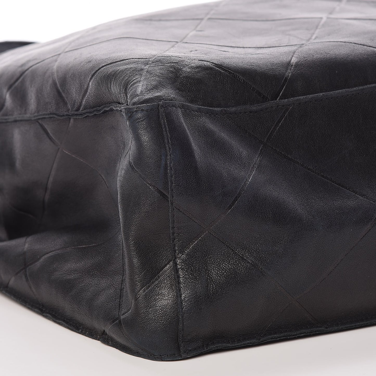 Lambskin Diamond Embossed Tote Black