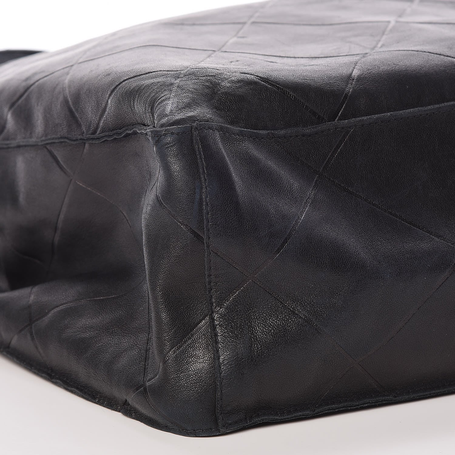 Chanel Lambskin Diamond Embossed Tote Black 10 of 11