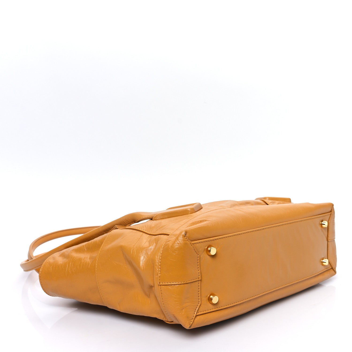 Bottega Veneta Paper Calfskin Maxi Intrecciato Medium Arco Slouch Yellow 4 of 11