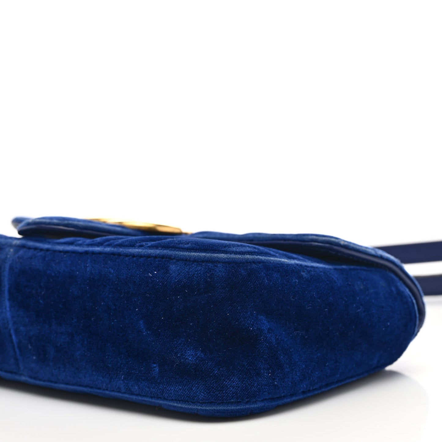 Velvet Matelasse Mini GG Marmont Shoulder Bag Cobalt Blue