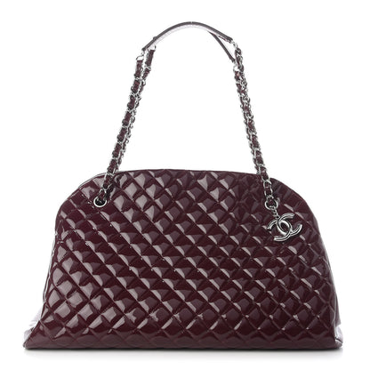 Chanel Patent Quilted Large Just Mademoiselle Bowling Bag Plum 1 of 8
