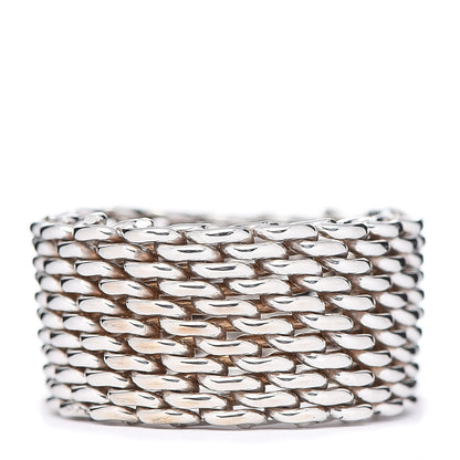 Tiffany Sterling Silver Somerset Mesh Ring 54 6.75 3 of 4