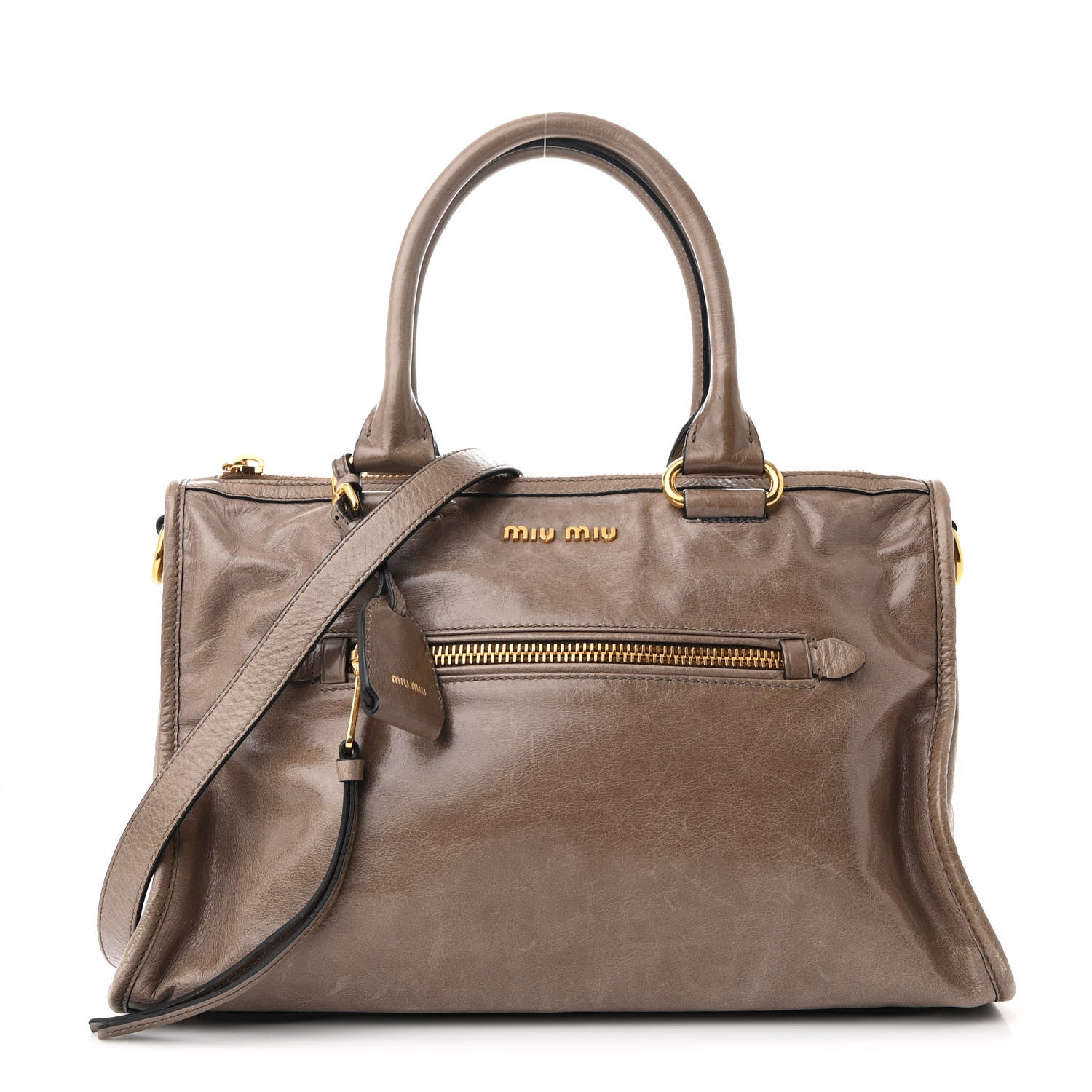 Miu Miu Vitello Shine Zip Tote Ginuco 1 of 13