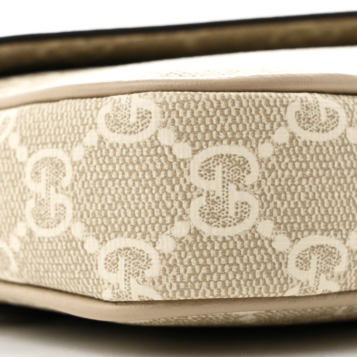 Gucci GG Supreme Monogram Textured Dollar Calfskin Web Mini Ophidia Envelope Shoulder Bag Beige Mystic White Oatmeal 9 of 10