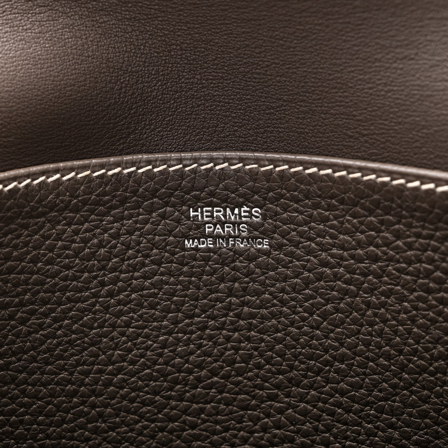 Hermes Taurillon Clemence Halzan 31 GM Etain 6 of 11