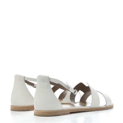 Hermes Calfskin Santorini Sandals 39 White 4 of 11