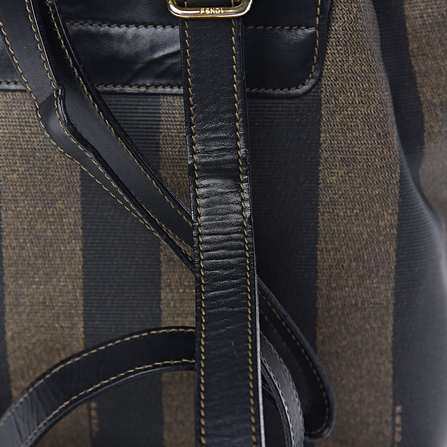 Fendi Coated Canvas Pequin Drawstring Backpack Tobacco 8 of 11