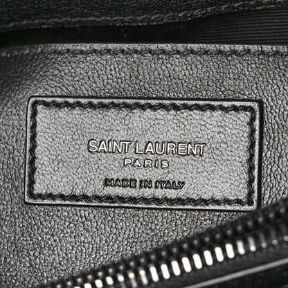 Saint Laurent Sheepskin Matelasse Chevron Monogram Medium College Bag Black 6 of 10