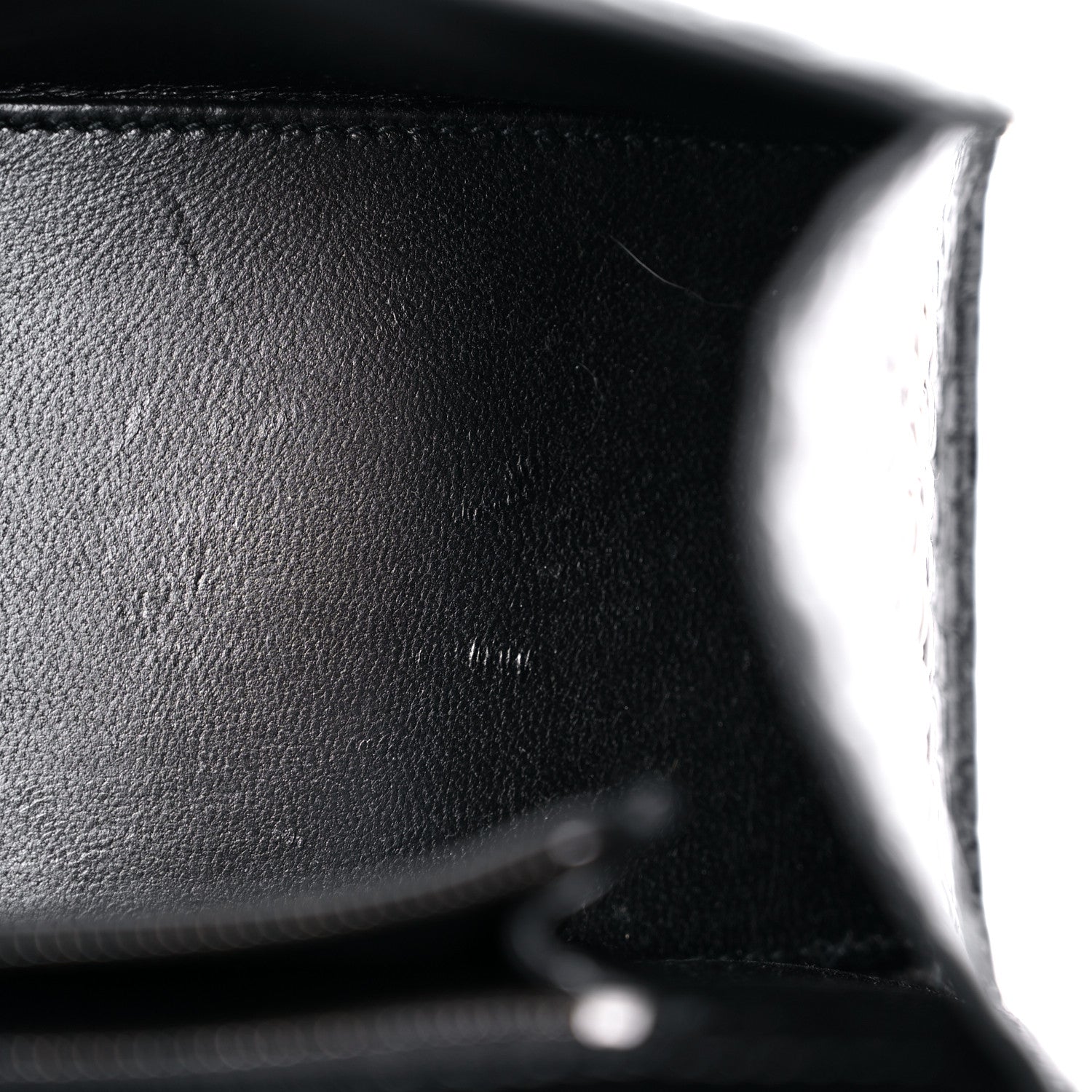Balenciaga Shiny Calfskin Monochrome Crocodile Embossed Small Hourglass Top Handle Bag Black 12 of 13
