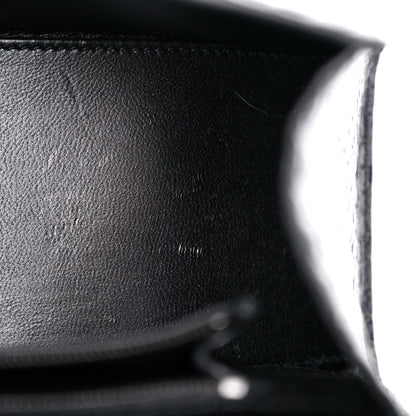 Balenciaga Shiny Calfskin Monochrome Crocodile Embossed Small Hourglass Top Handle Bag Black 12 of 13