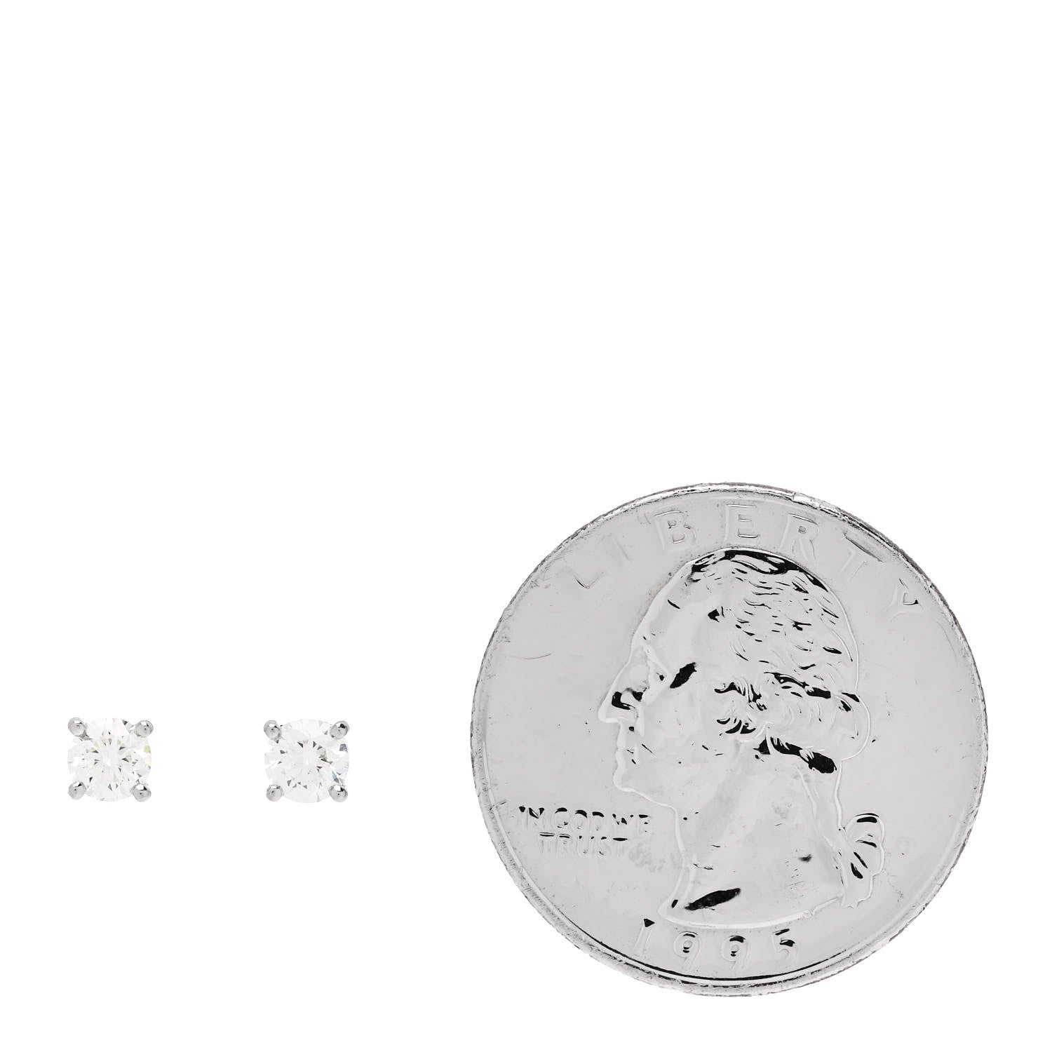 Tiffany Platinum Diamond .50ctw Solitaire Earrings 2 of 4