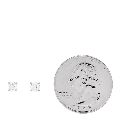 Tiffany Platinum Diamond .50ctw Solitaire Earrings 2 of 4