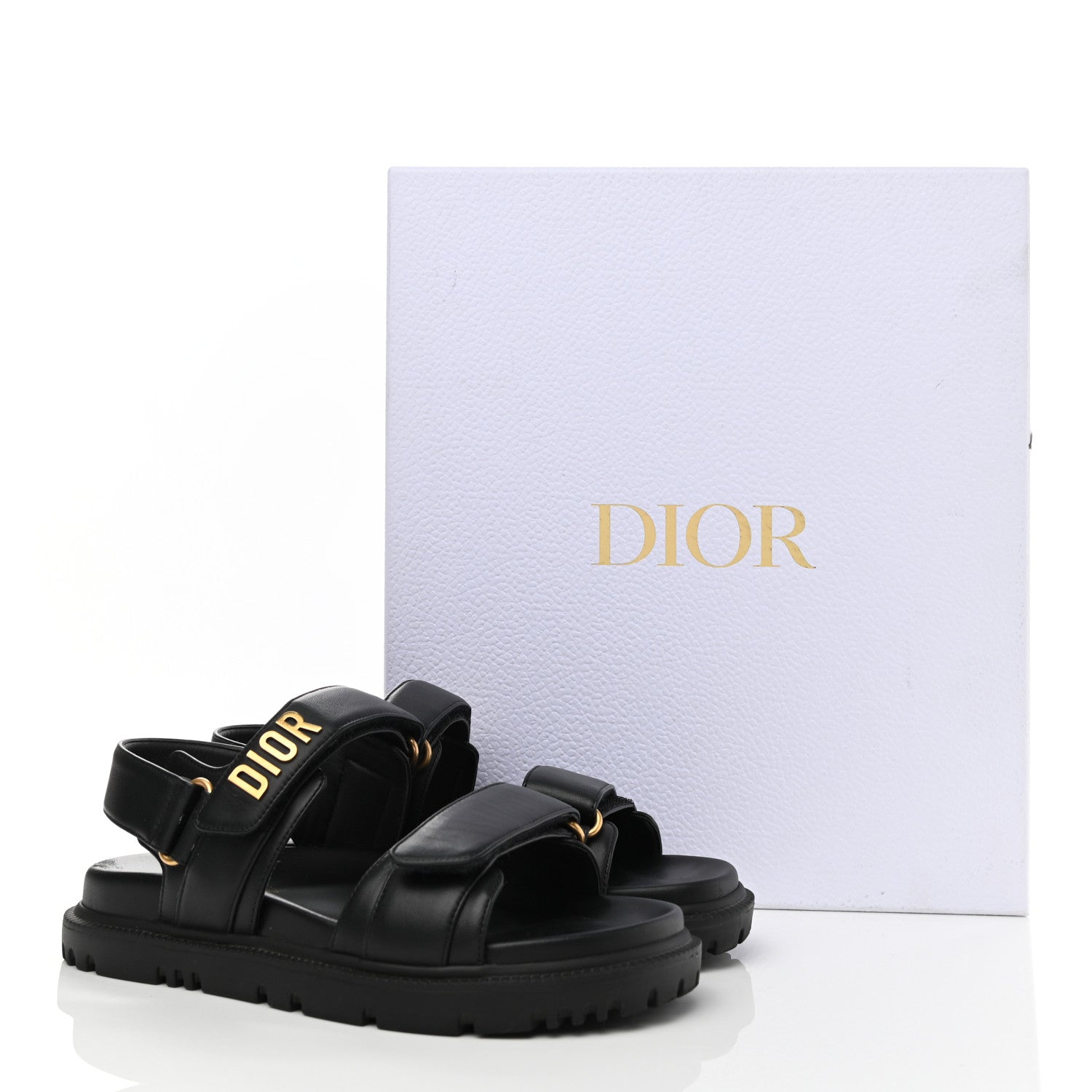 Christian Dior Lambskin Dioract 10mm Sandals 35 Black 10 of 10
