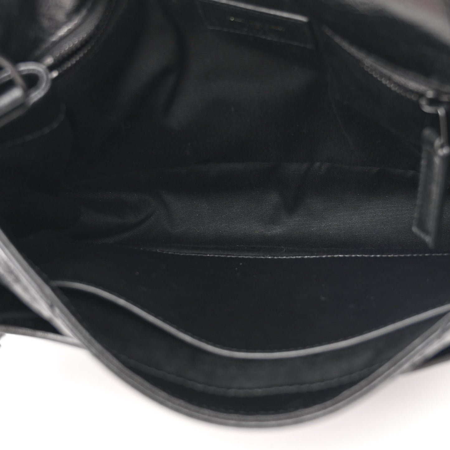 Crinkled Calfskin Matelasse Monogram Medium Niki Chain Satchel Black