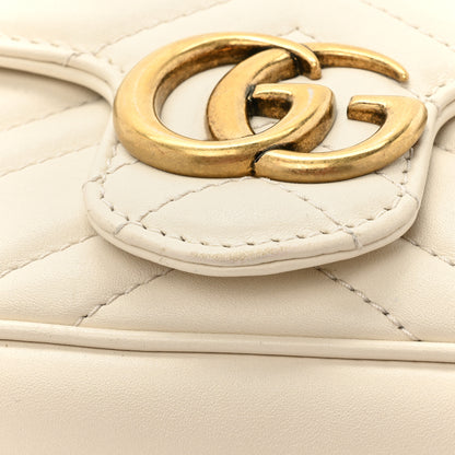Gucci Calfskin Matelasse Super Mini GG Marmont Shoulder Bag White 12 of 18