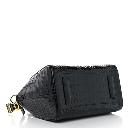 Givenchy Calfskin Crocodile Embossed Small Antigona Black 4 of 10