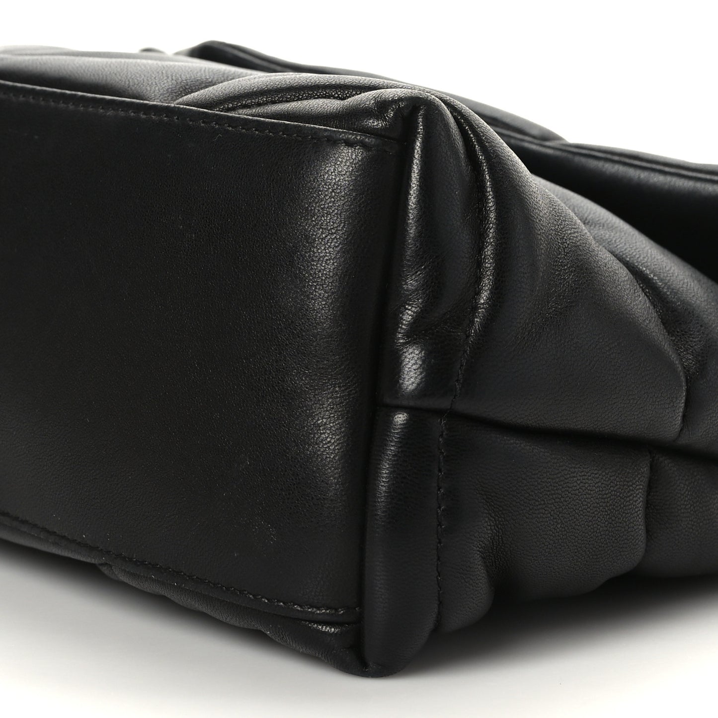 Lambskin Quilted Small Loulou Puffer Monogram Chain Satchel Black