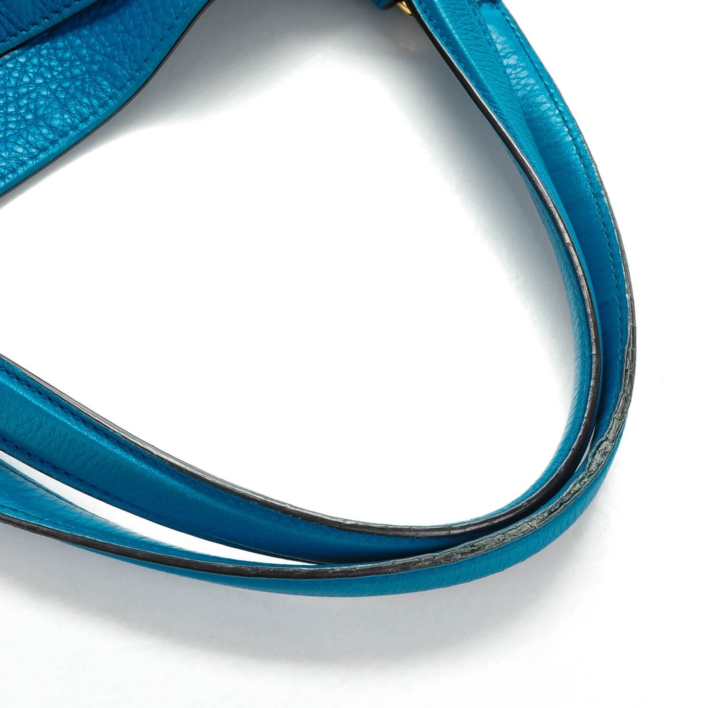 Pebbled Calfskin Medium Soho Shoulder Bag Riviera Blue