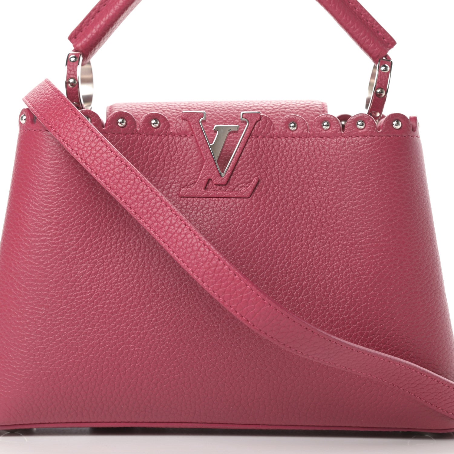 Louis Vuitton Taurillon Lace Croquets Capucines BB Groseille 8 of 11