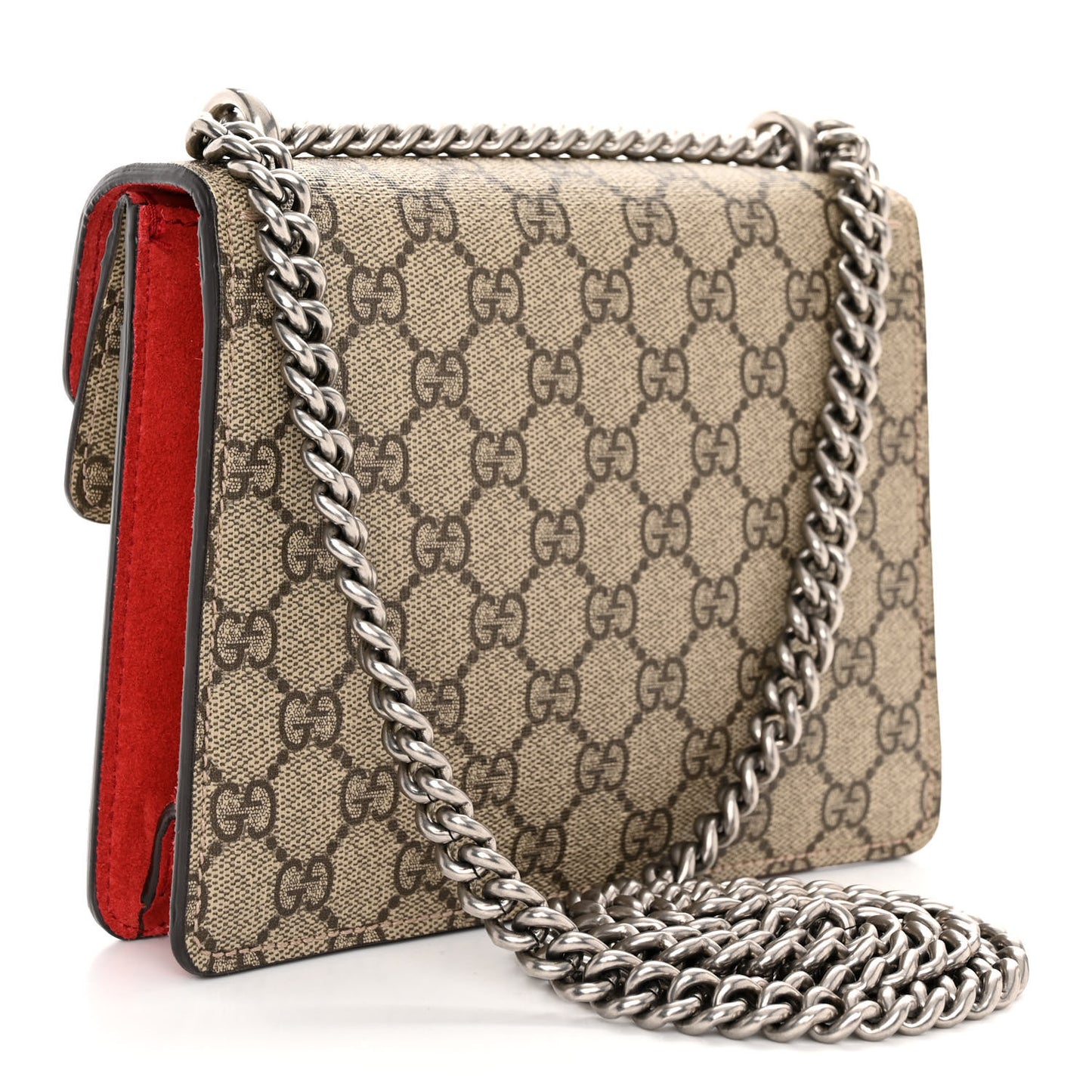 GG Supreme Monogram Mini Dionysus Shoulder Bag Hibiscus Red