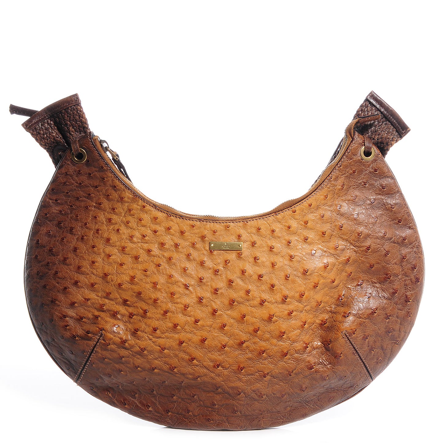 Ostrich Shoulder Bag Brown