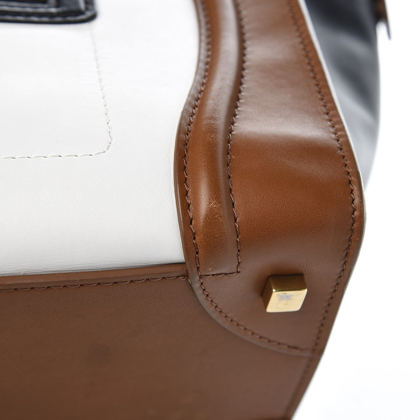 Smooth Calfskin Mini Tri-Color Luggage Brown