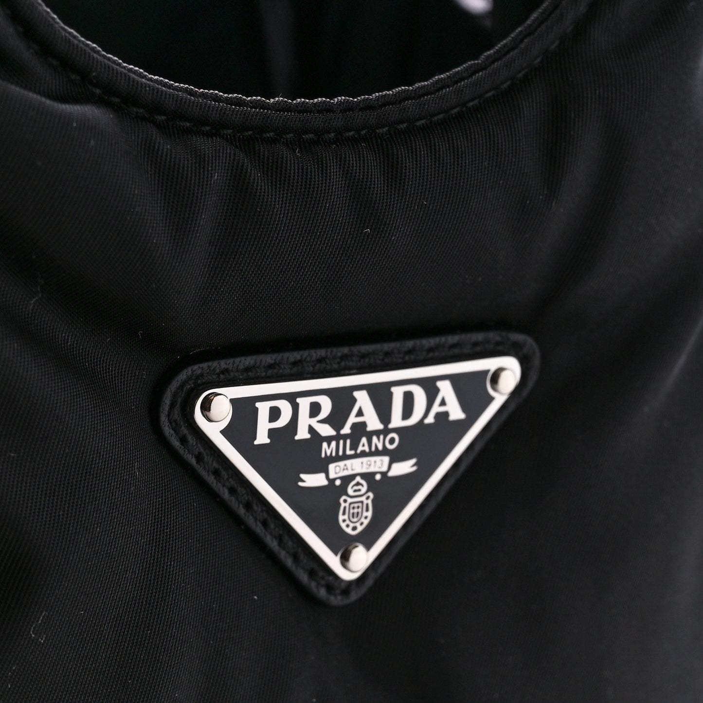 Re-Nylon Soft Padded Small Double Handled Shoulder Bag Black