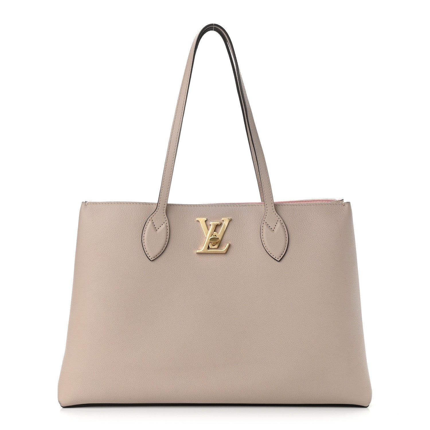 Louis Vuitton Grained Calfskin Lockme Shopper Greige 1 of 11