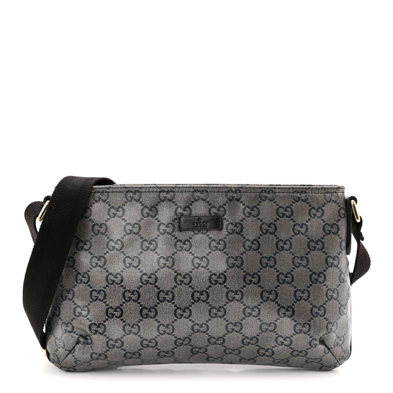 Gucci Crystal Monogram Small Flat Messenger Crossbody Navy 1 of 10