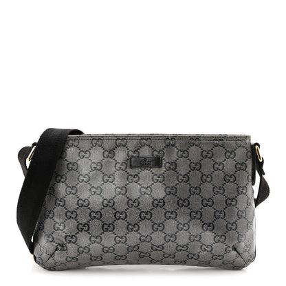 Gucci Crystal Monogram Small Flat Messenger Crossbody Navy 1 of 10