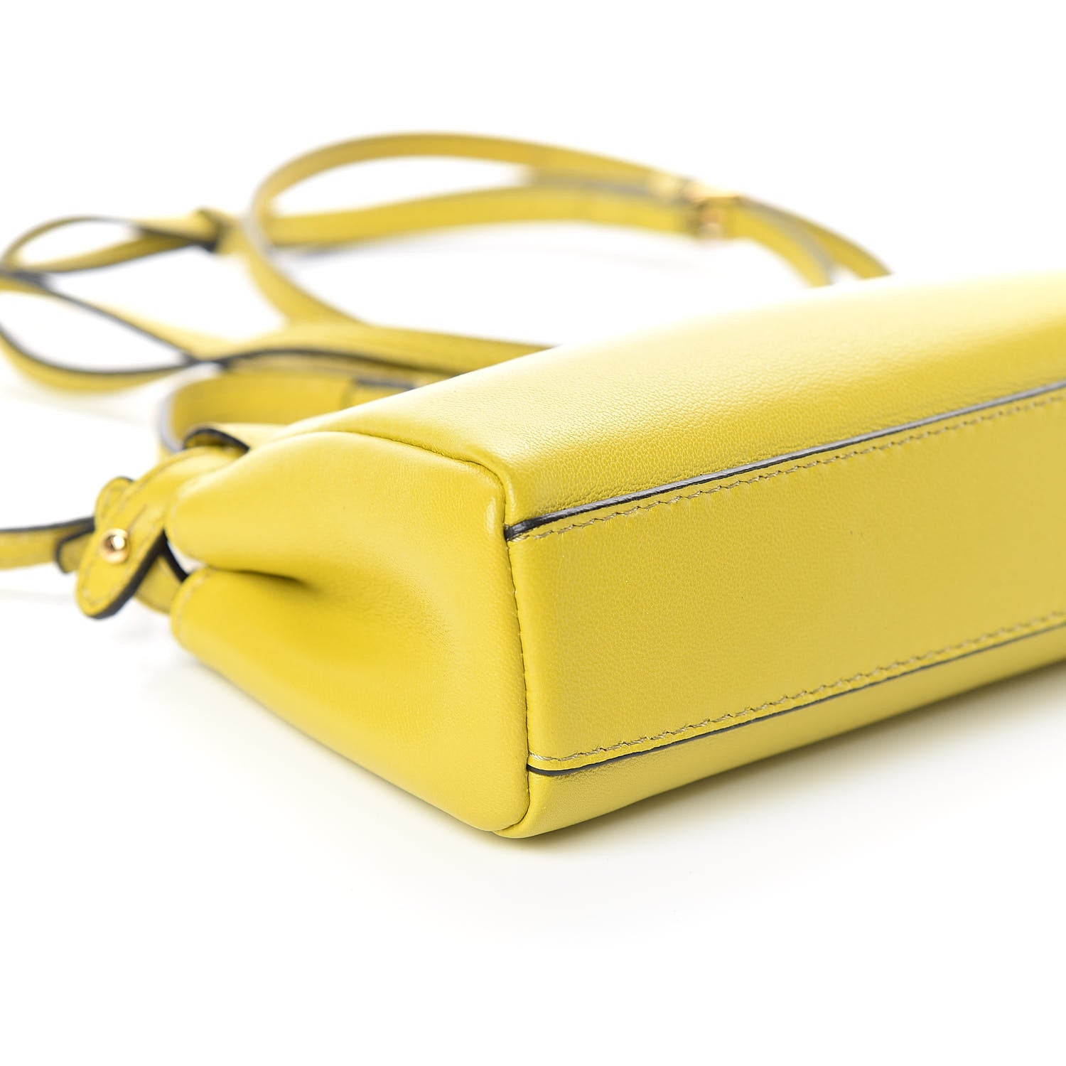 Fendi Shiny Nappa Micro Peekaboo Iconic Satchel Lime 8 of 10