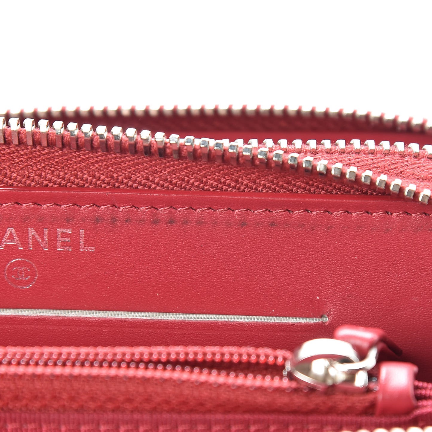 Caviar Quilted Large Gusset Double Zip Around Wallet Red