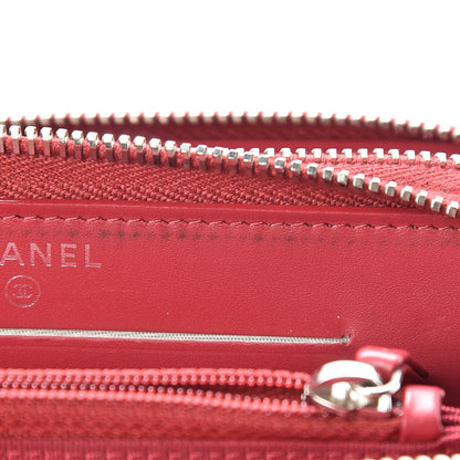 Chanel Caviar Quilted Large Gusset Double Zip Around Wallet Red 10 of 13