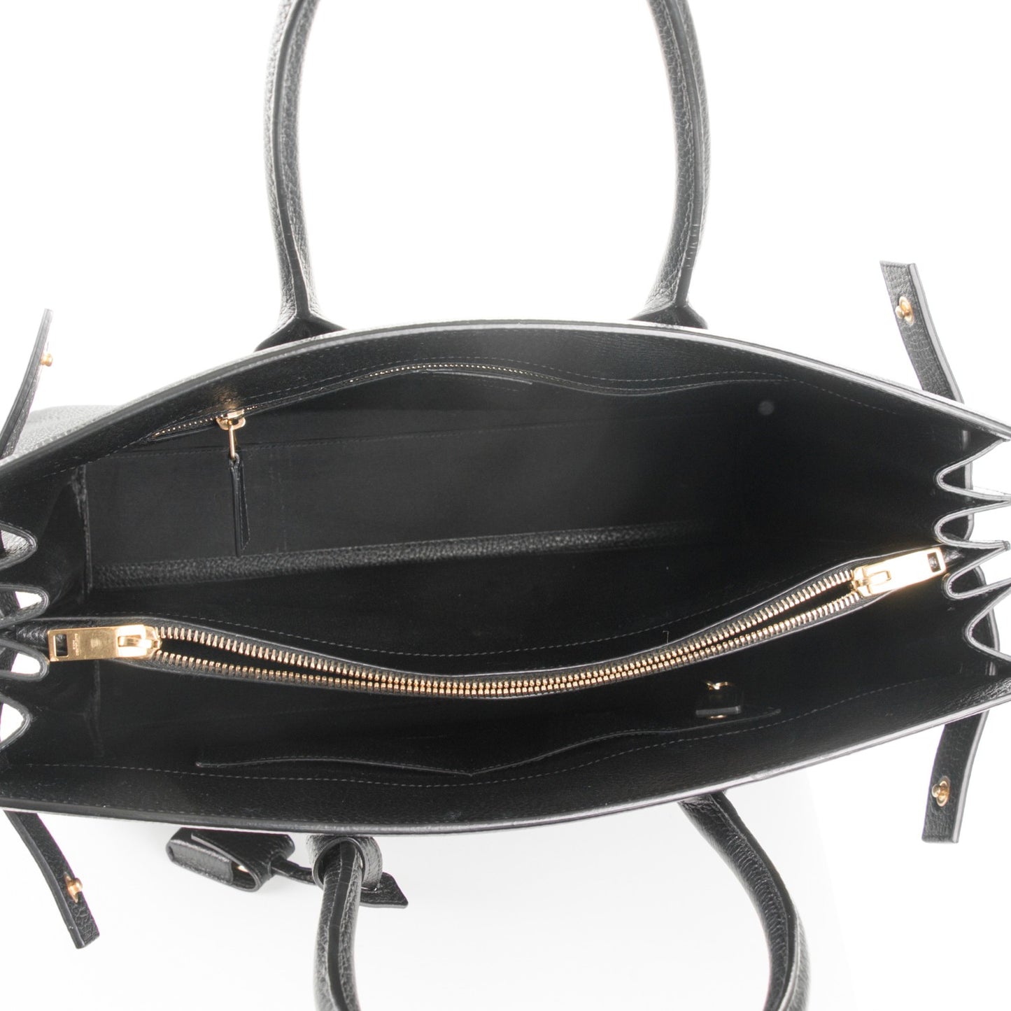 Grained Calfskin Large Sac De Jour Carryall Black