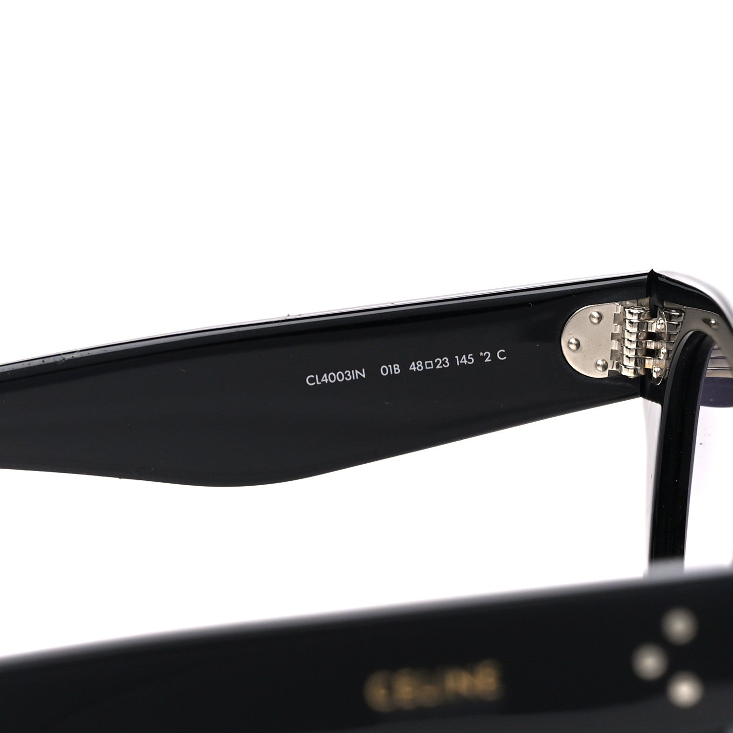 Celine Acetate Studded Mineral Round Sunglasses CL40031N Black 5 of 8