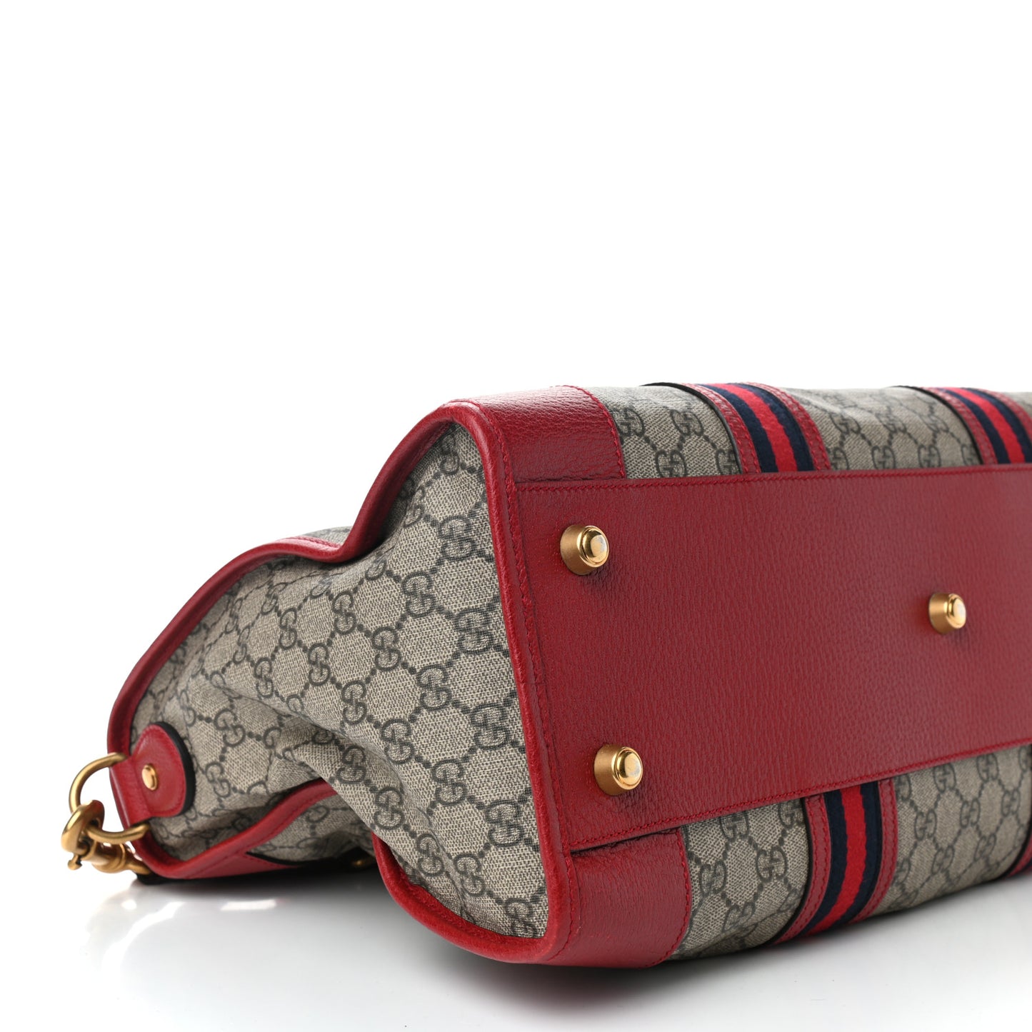 Soft GG Supreme Monogram Web Medium Duffle Bag Beige Red