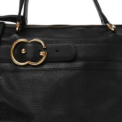 Gucci Pebbled Calfskin Ride Medium Top Handle Bag Black 8 of 10