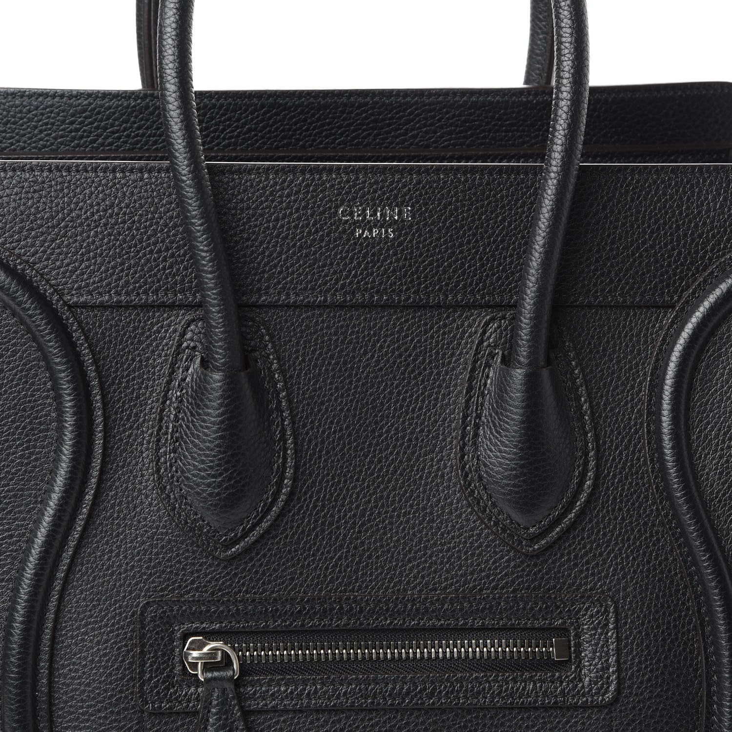 Celine Drummed Calfskin Micro Luggage Black 9 of 9