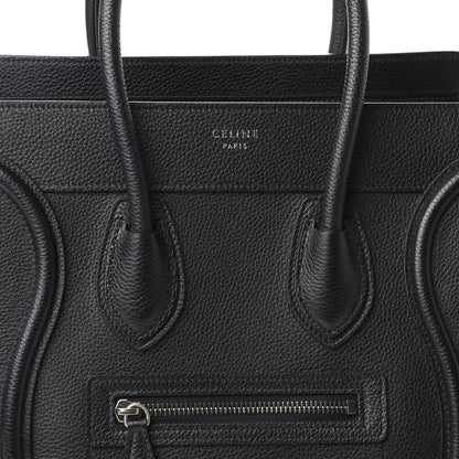 Celine Drummed Calfskin Micro Luggage Black 9 of 9