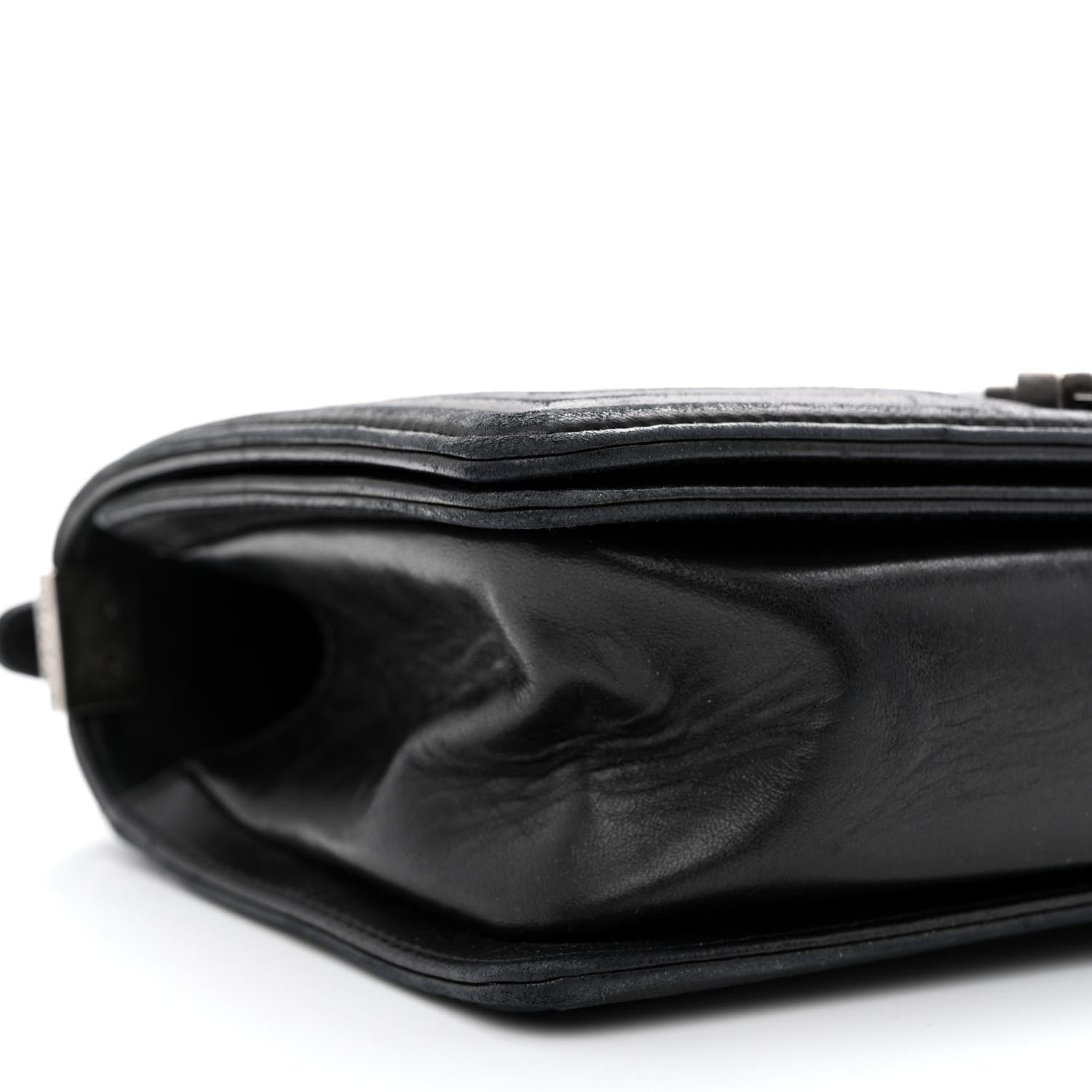 Chanel Lambskin Pleated Medium Boy Flap Black 9 of 14