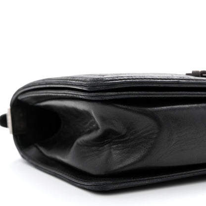 Chanel Lambskin Pleated Medium Boy Flap Black 9 of 14