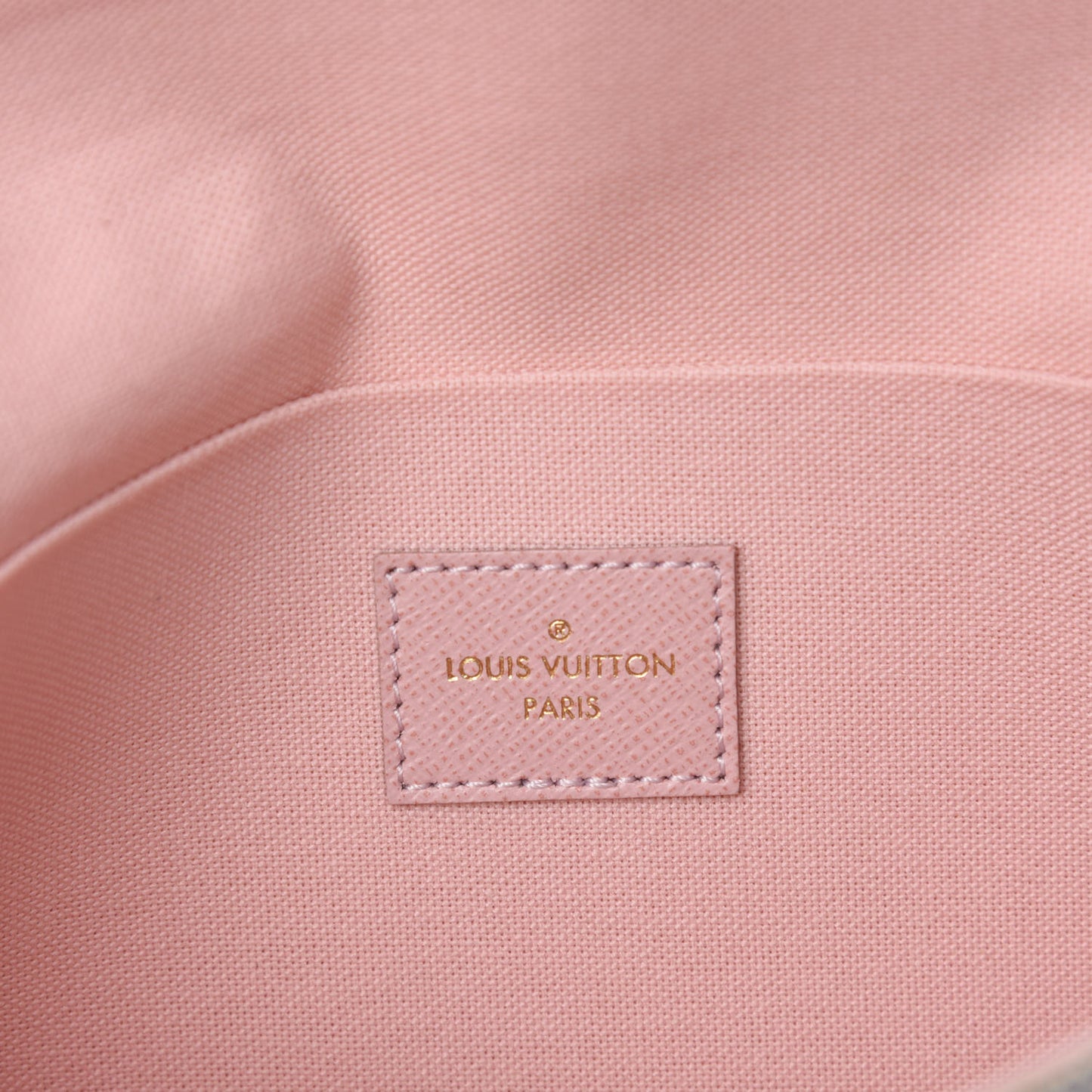 Damier Azur Pochette Felicie Chain Wallet Rose Ballerine