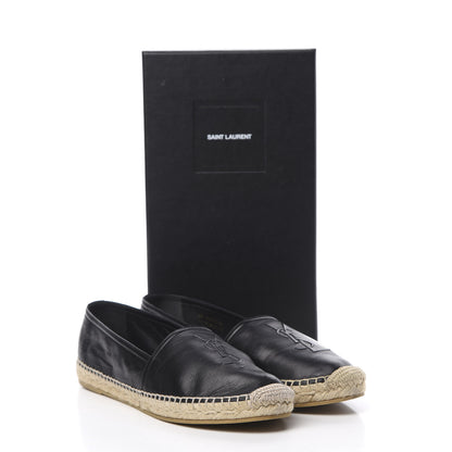Saint Laurent Lambskin Monogram Espadrilles 40 Black 8 of 8